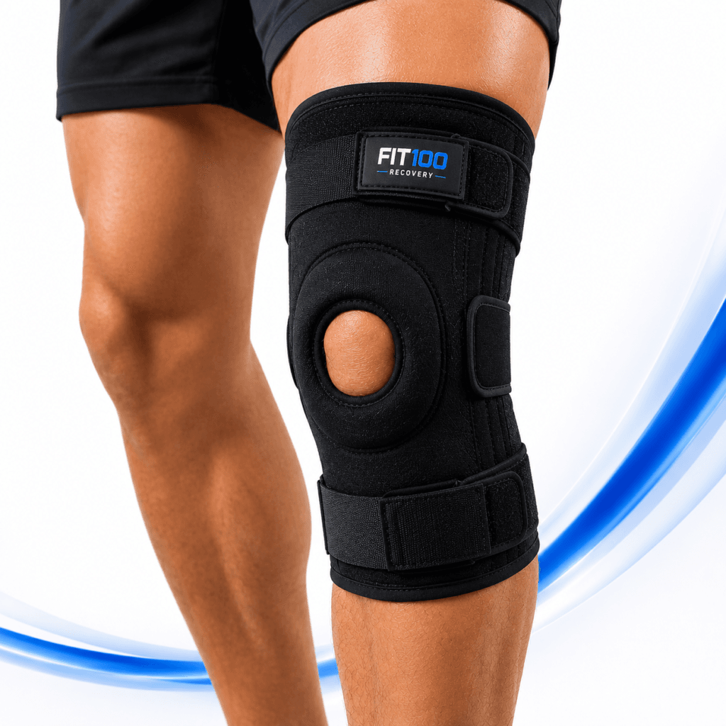 Joelheira com velcro FIT100 Recovery para corrida e atividades físicas